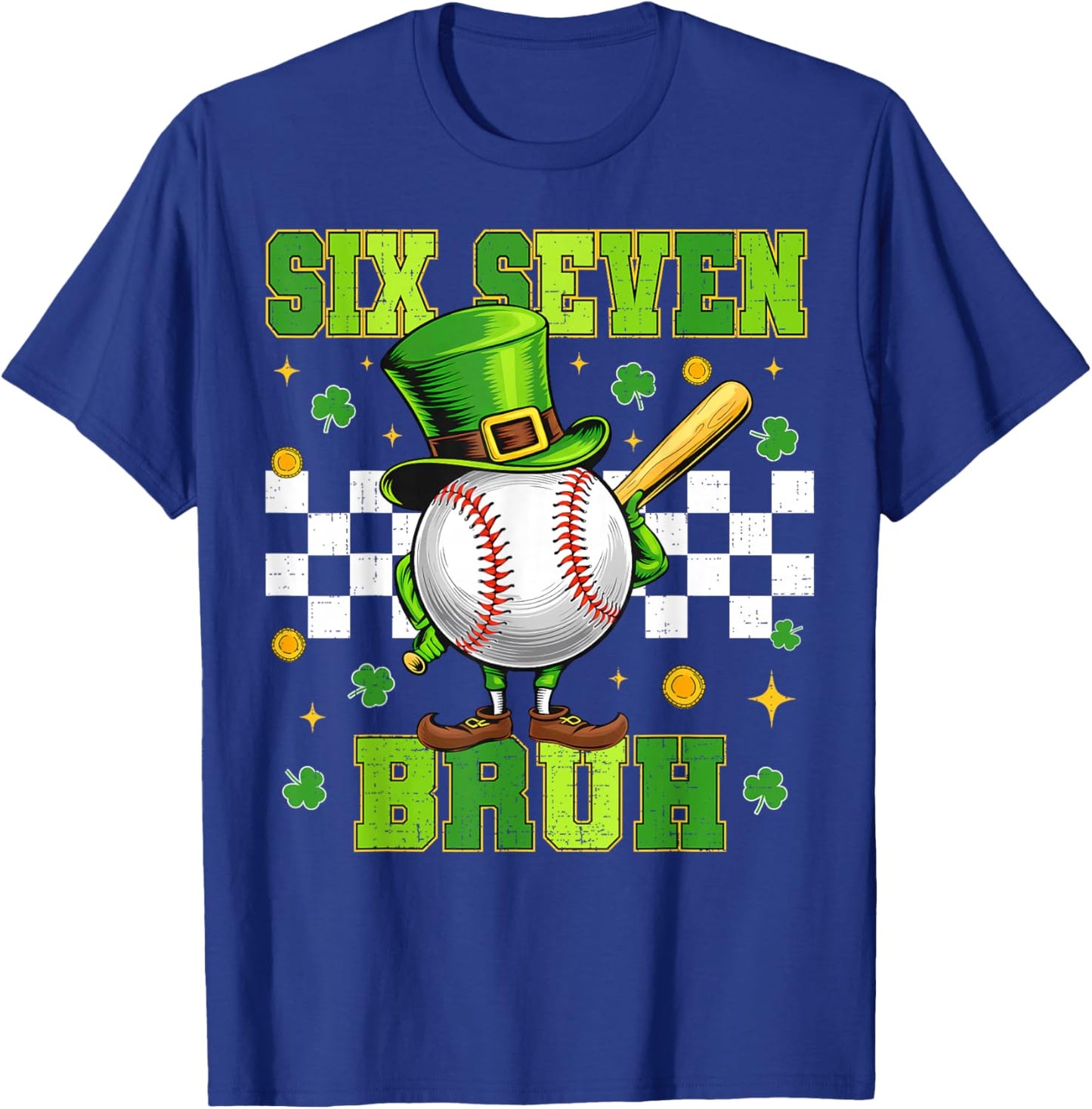 67 Bruh St Patricks Day Six Seven Meme Baseball Boys Kids T-Shirt - T-Shirt | Royal