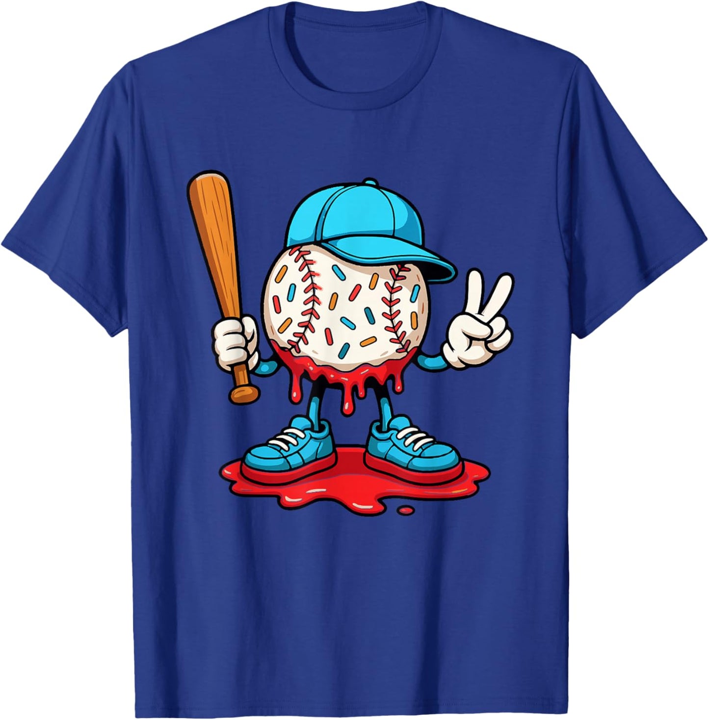 Baseball Drip for Boys Ice Cream Drip Baseball Sport Lover T-Shirt - T-Shirt | Royal