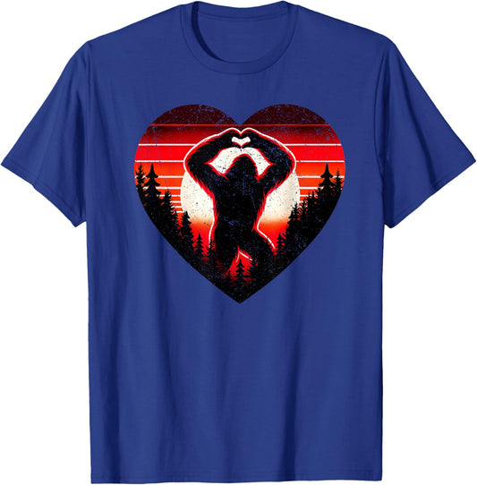 Sasquatch Bigfoot Love Heart Valentine Boys Girls Kids T-Shirt - T-Shirt | Royal