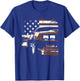 Patriotic Muscle Car IROC Z Front Headlight Corner USA Flag T-Shirt - T-Shirt | Royal
