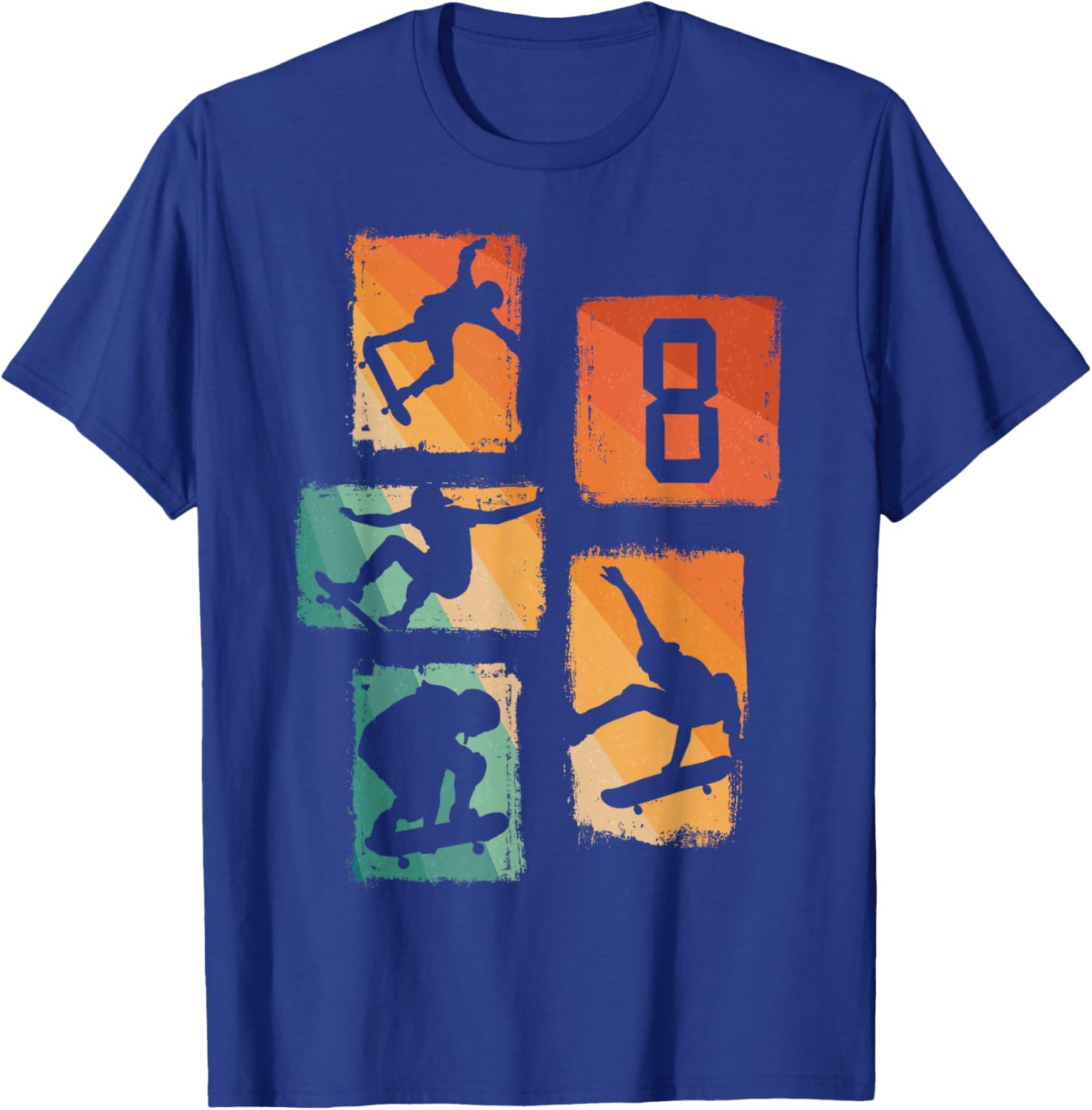 8th Birthday Skateboard Skateboarder Skater 8 Year Old Boy T-Shirt - T-Shirt | Royal