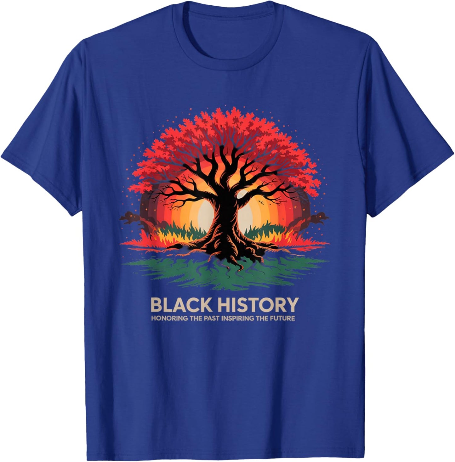 Honoring Past Inspiring Future Men Women Black History Month T-Shirt - T-Shirt | Royal