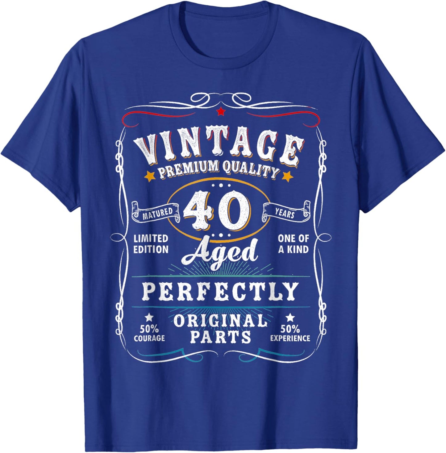40 Year Old Gifts Limited Edition Men Vintage 40th Birthday T-Shirt - T-Shirt | Royal