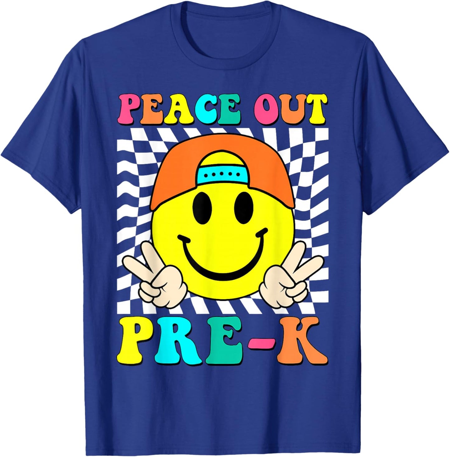 Last Day of School Peace Out Pre-K Kids Boy Graduation Prek T-Shirt - T-Shirt | Royal