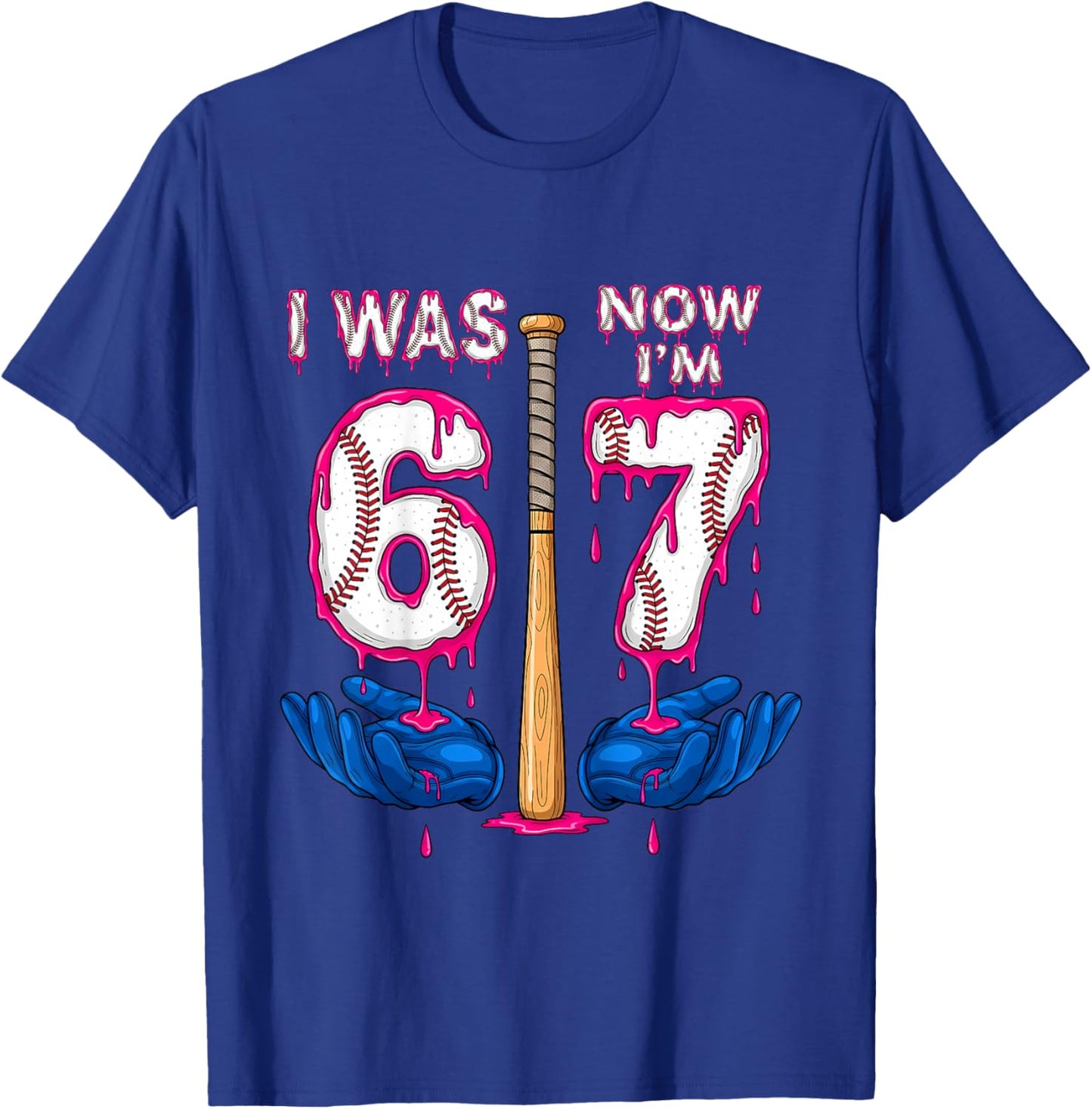 I was 6 Now I'm 7 Years Old Birthday Bday 67 Six Seven Meme T-Shirt - T-Shirt | Royal