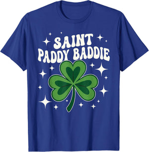 Funny St. Patrick's Day Party Saint Paddy Baddie Shamrock T-Shirt - T-Shirt | Royal