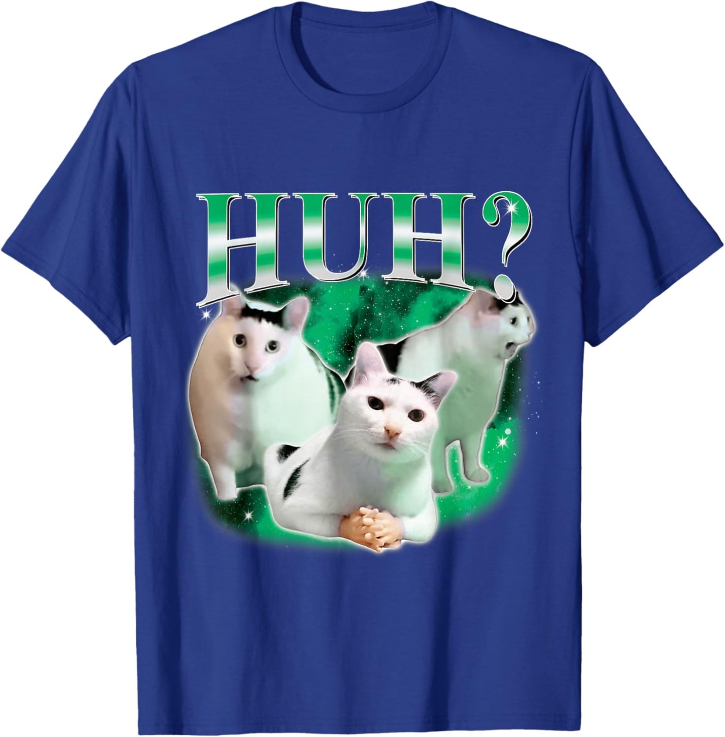 Huh Funny Dank Cat Stupid Oddly Specific Cat Meme Bootleg T-Shirt - T-Shirt | Royal