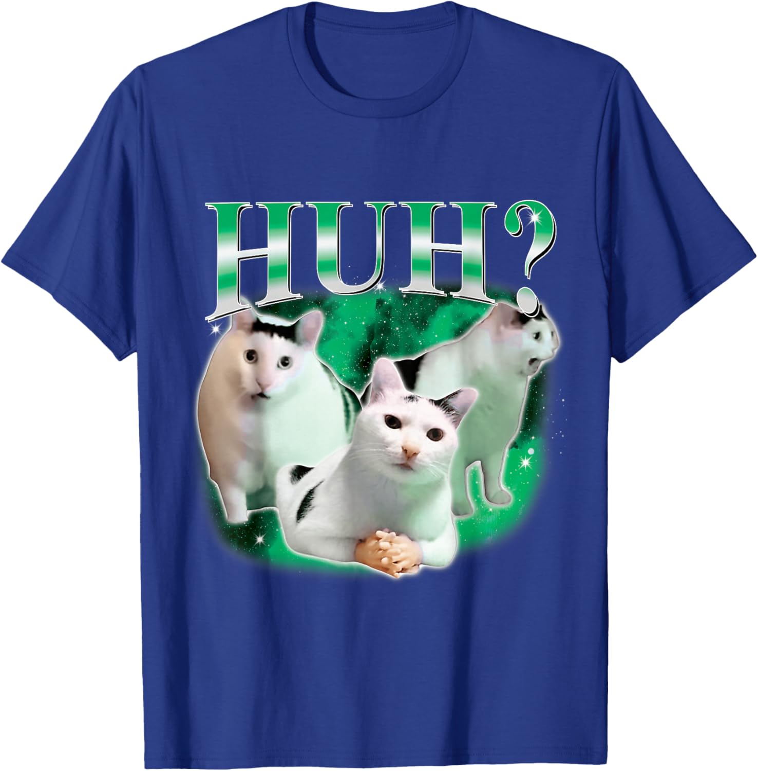 Huh Funny Dank Cat Stupid Oddly Specific Cat Meme Bootleg T-Shirt - T-Shirt | Royal