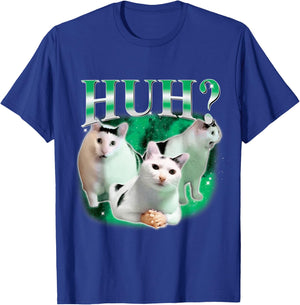 Huh Funny Dank Cat Stupid Oddly Specific Cat Meme Bootleg T-Shirt - T-Shirt | Royal