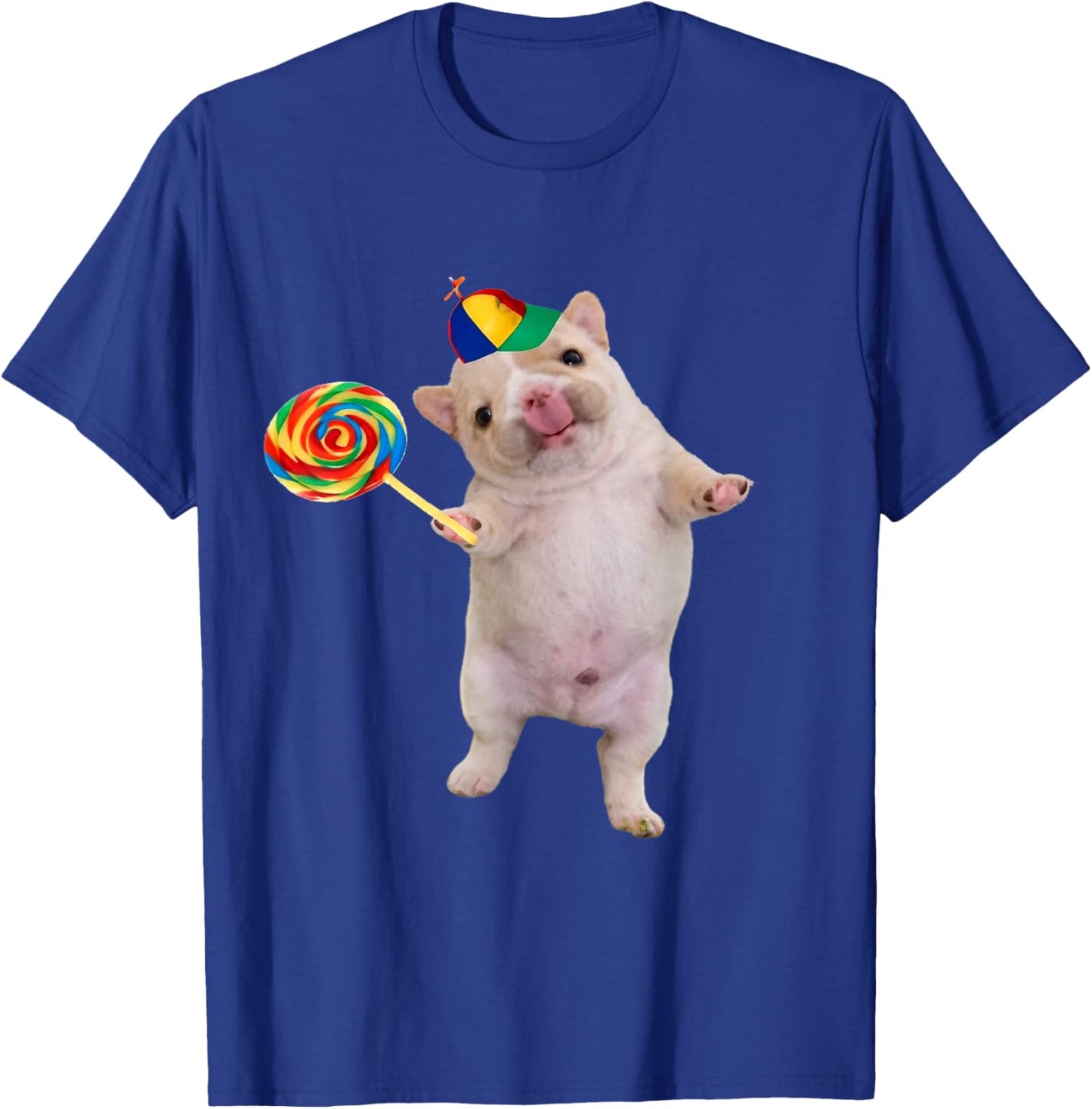 Silly Dog with Lollipop Meme Dog Lover T-Shirt - T-Shirt | Royal