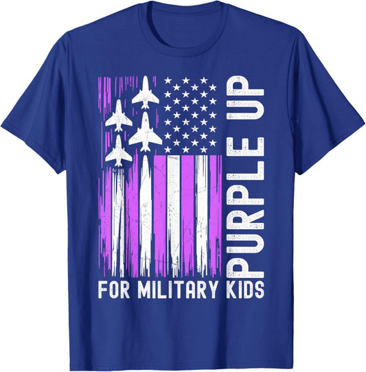 Purple Up for Military Kids Military Child Month T-Shirt - T-Shirt | Royal