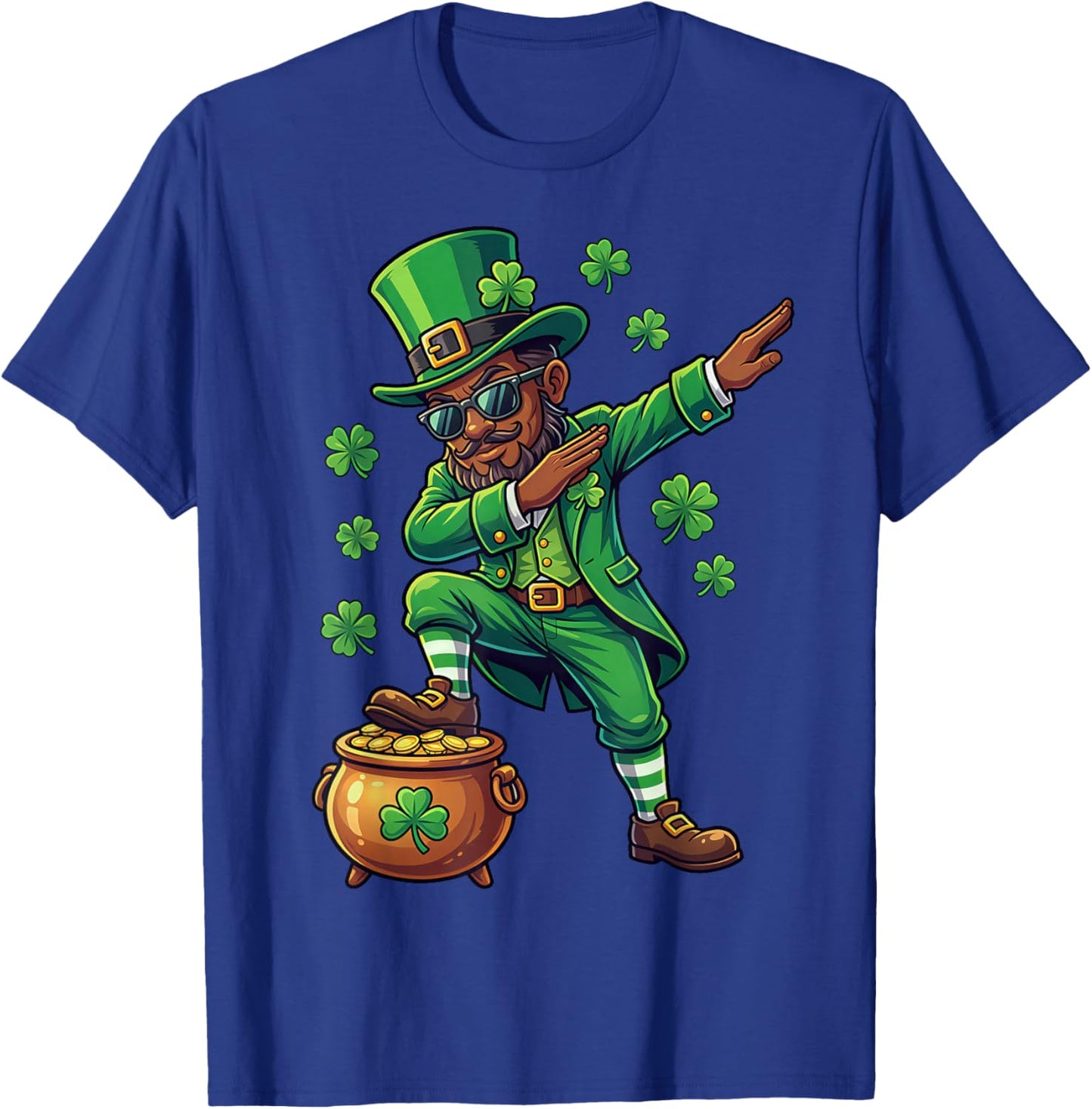 St Patricks Day Dabbing Leprechaun Boys Girls Men Dab T-Shirt - T-Shirt | Royal
