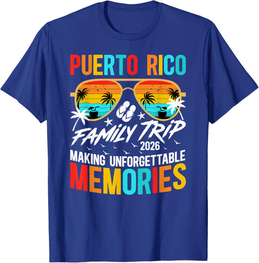 Puerto Rico Family Trip 2026 Making Memories Family Travel T-Shirt - T-Shirt | Royal