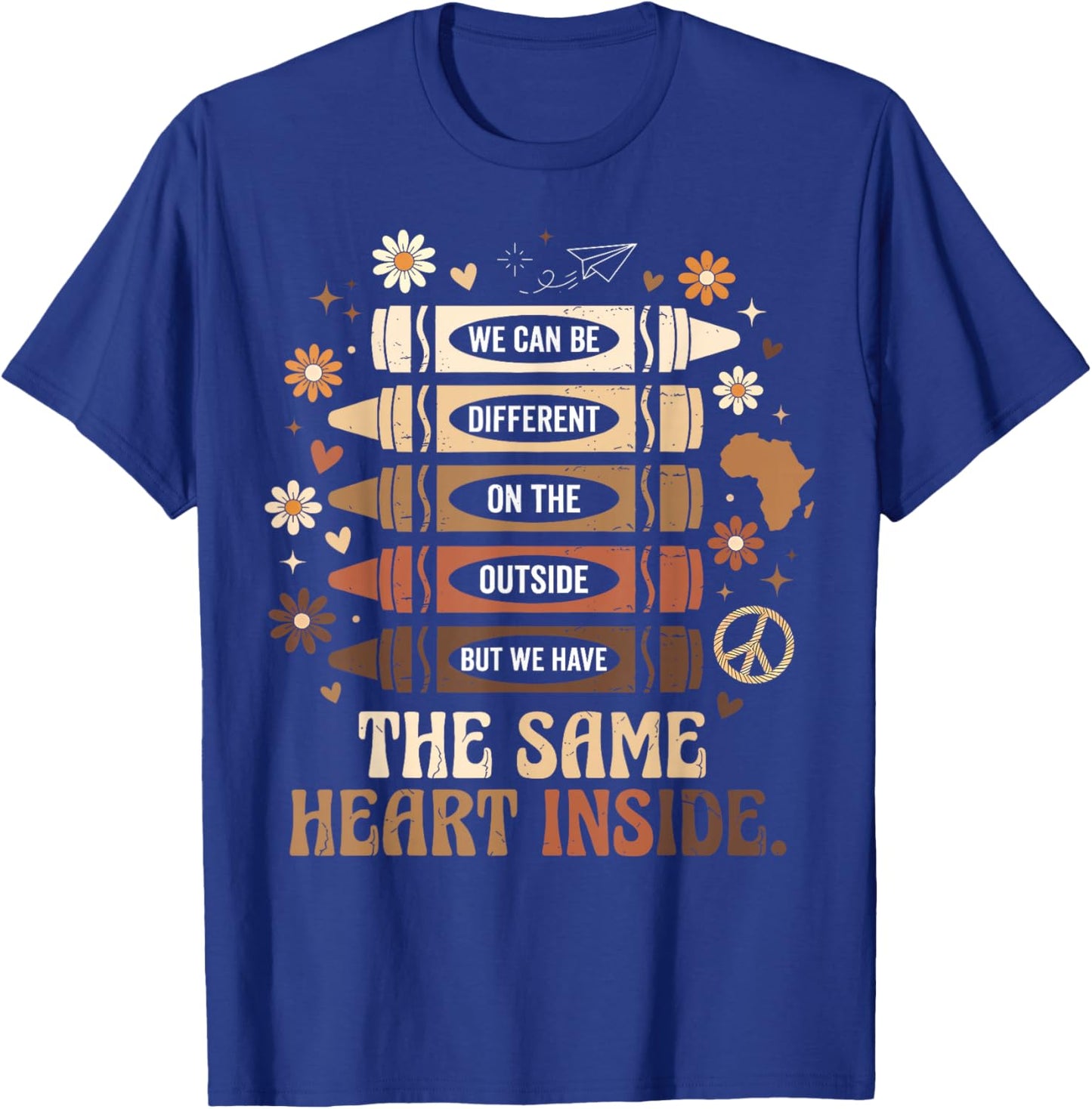 Black History Month We Have Same Heart Inside Teacher Kids T-Shirt - T-Shirt | Royal