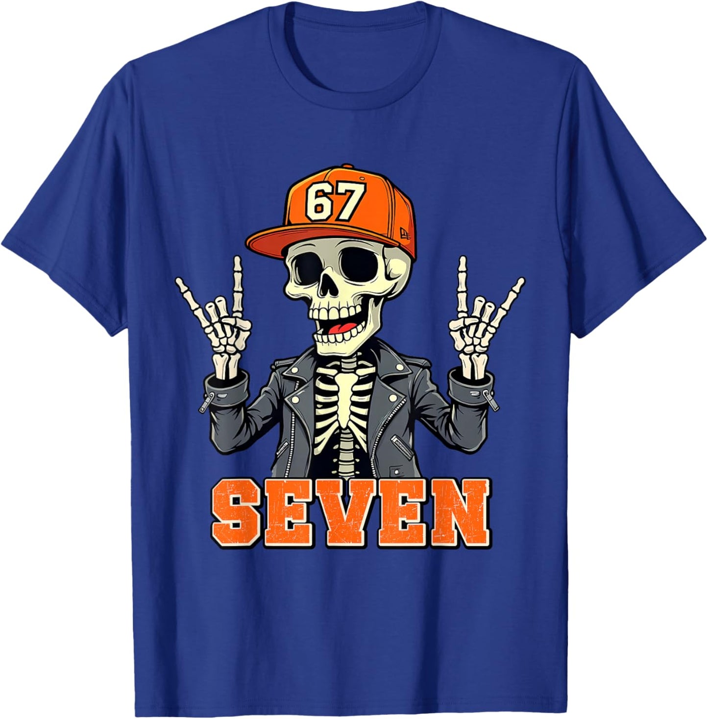 67ENDY Skeleton – 67 Six Seven Halloween 7 T-Shirt - T-Shirt | Royal