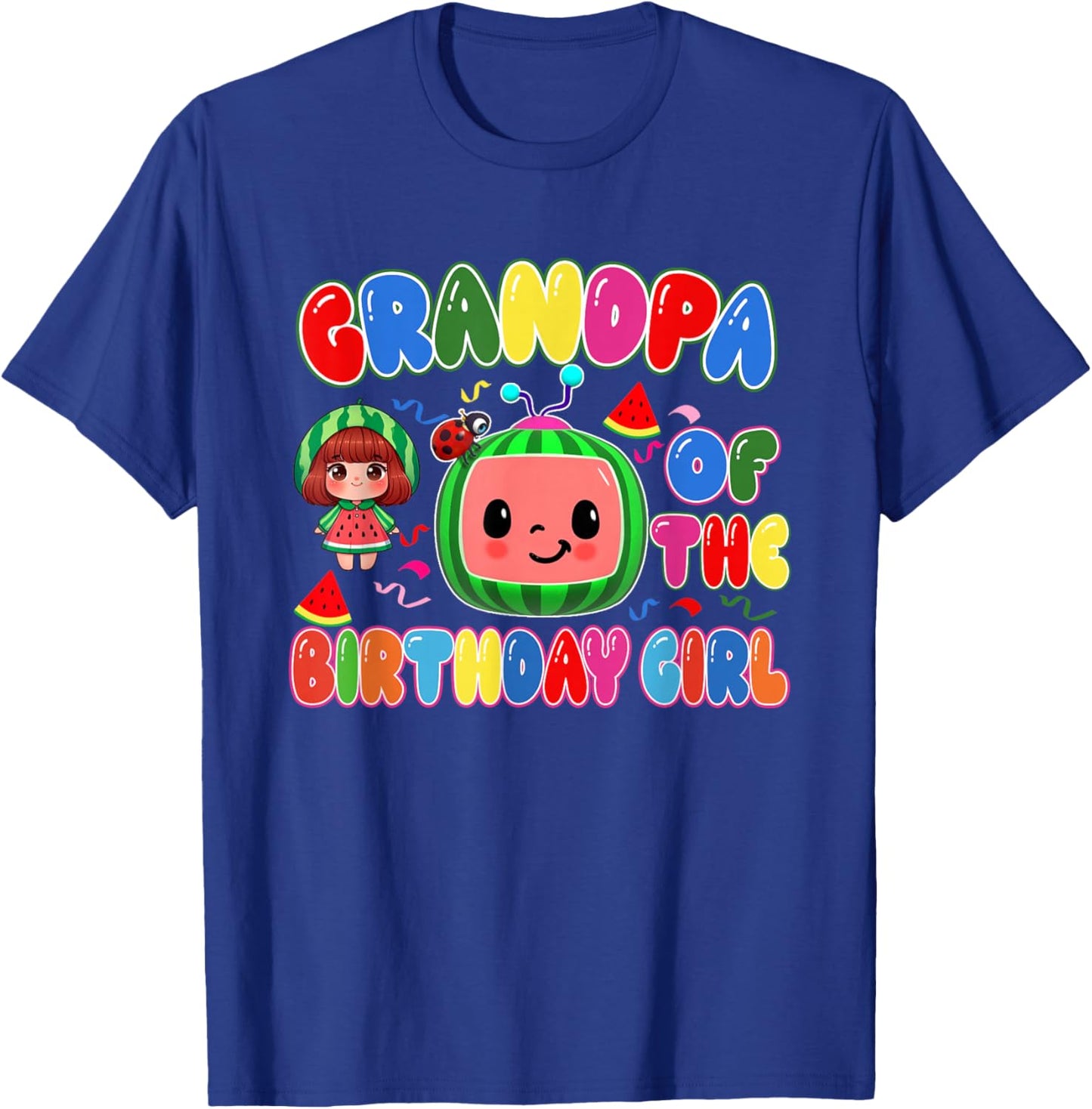 Grandpa of The Birthday Girl Melon Family Matching Funny T-Shirt - T-Shirt | Royal