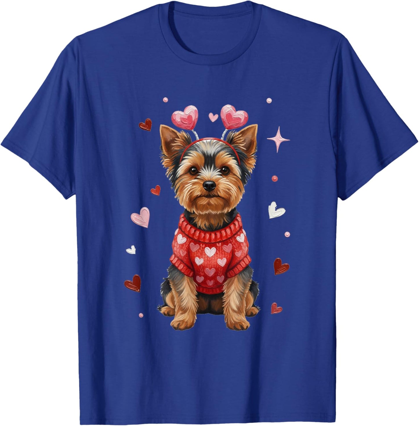 Cute Yorkshire Terrier Valentine Heart Valentines Day T-Shirt - T-Shirt | Royal