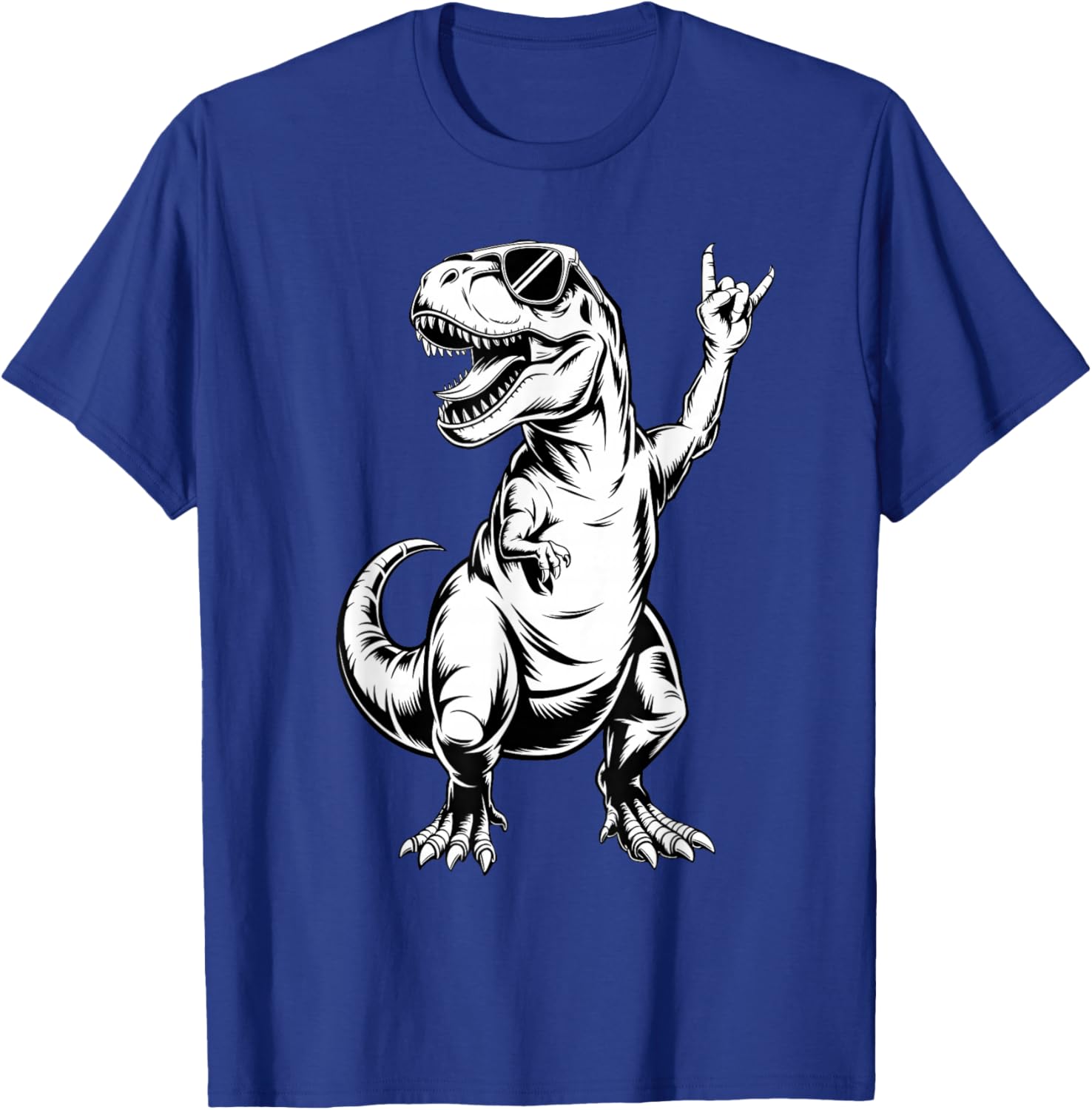 Dino Rock n Roll Rock Music Rock Dinosaur Men Women Kids T-Shirt - T-Shirt | Royal