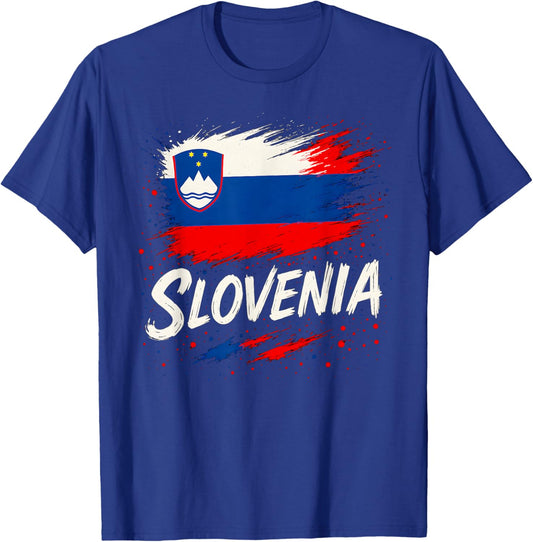 Slovenia Slovenian Flag T-Shirt - T-Shirt | Royal