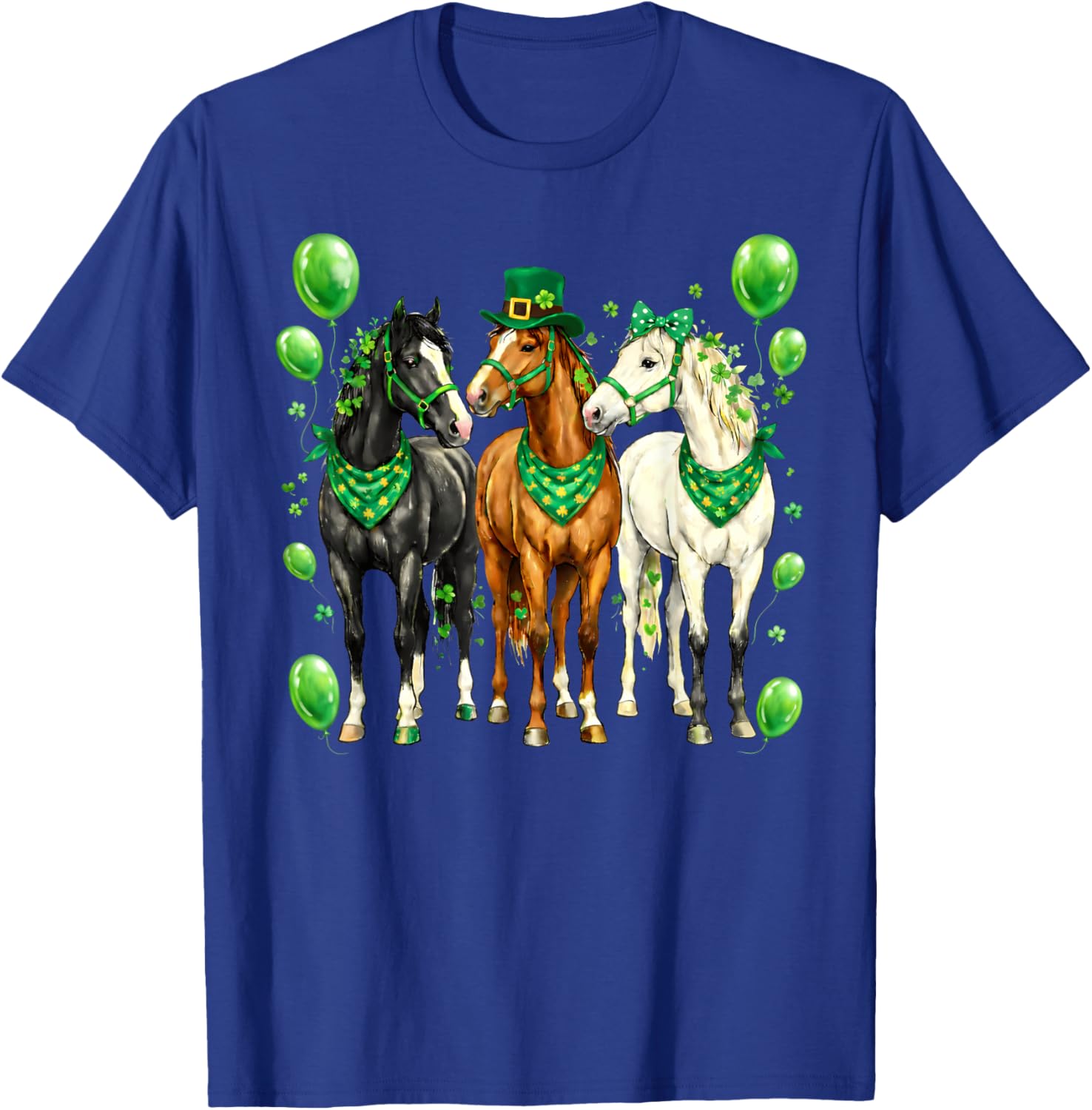 St Patricks Day Horses Lover Shamrock Irish Men Women Kid T-Shirt - T-Shirt | Royal