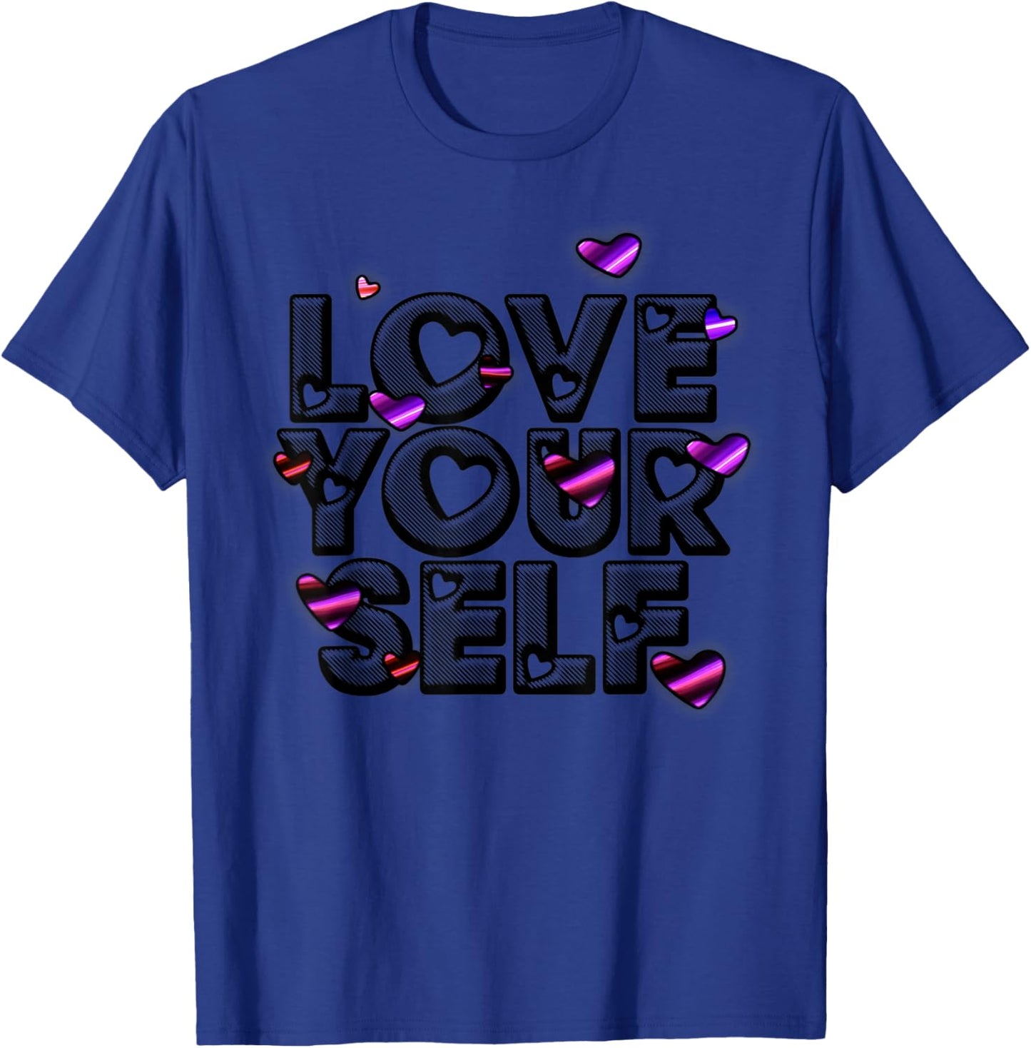 Love Your Self with Hearts T-Shirt - T-Shirt | Royal