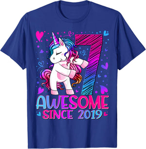 7th Birthday Shirt Girl 7 Year Old Gifts 7 Birthday Girl T-Shirt - T-Shirt | Royal