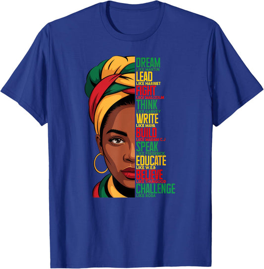 Black History Month Dream Like Martin T-Shirt - T-Shirt | Royal
