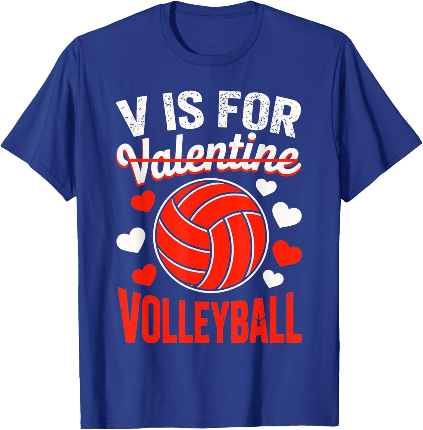 V is for Valentine Volleyball T-Shirt - T-Shirt | Royal