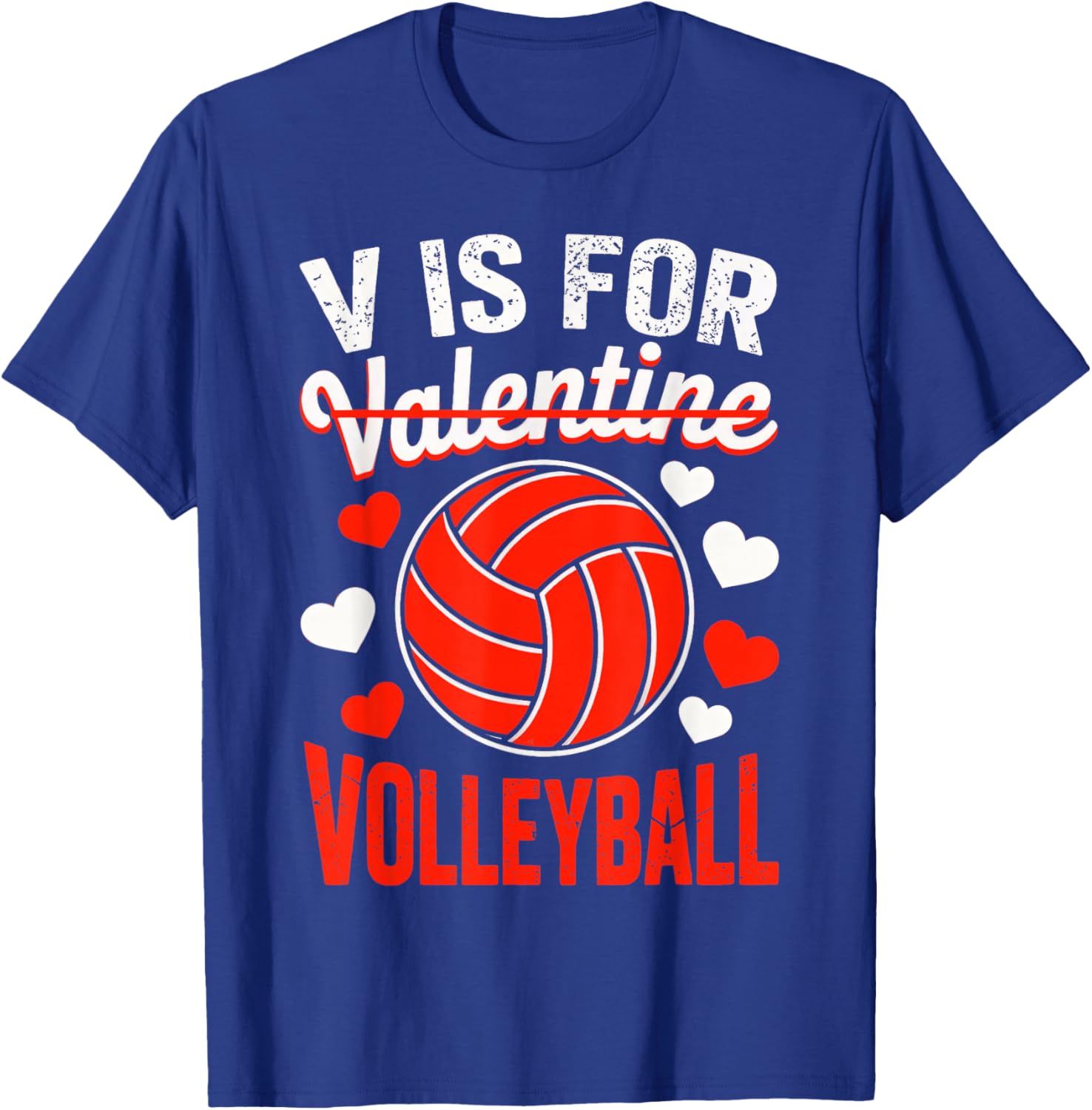 V is for Valentine Volleyball T-Shirt - T-Shirt | Royal