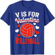 V is for Valentine Volleyball T-Shirt - T-Shirt | Royal