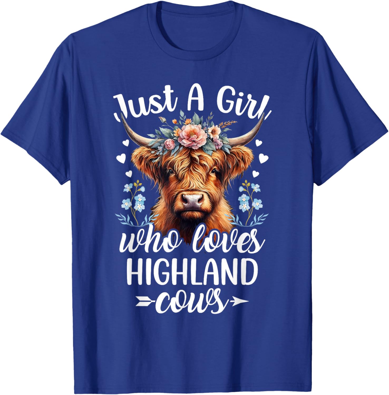 Just a Girl Who Loves Highland Cows Scottish Highland Cows T-Shirt - T-Shirt | Royal