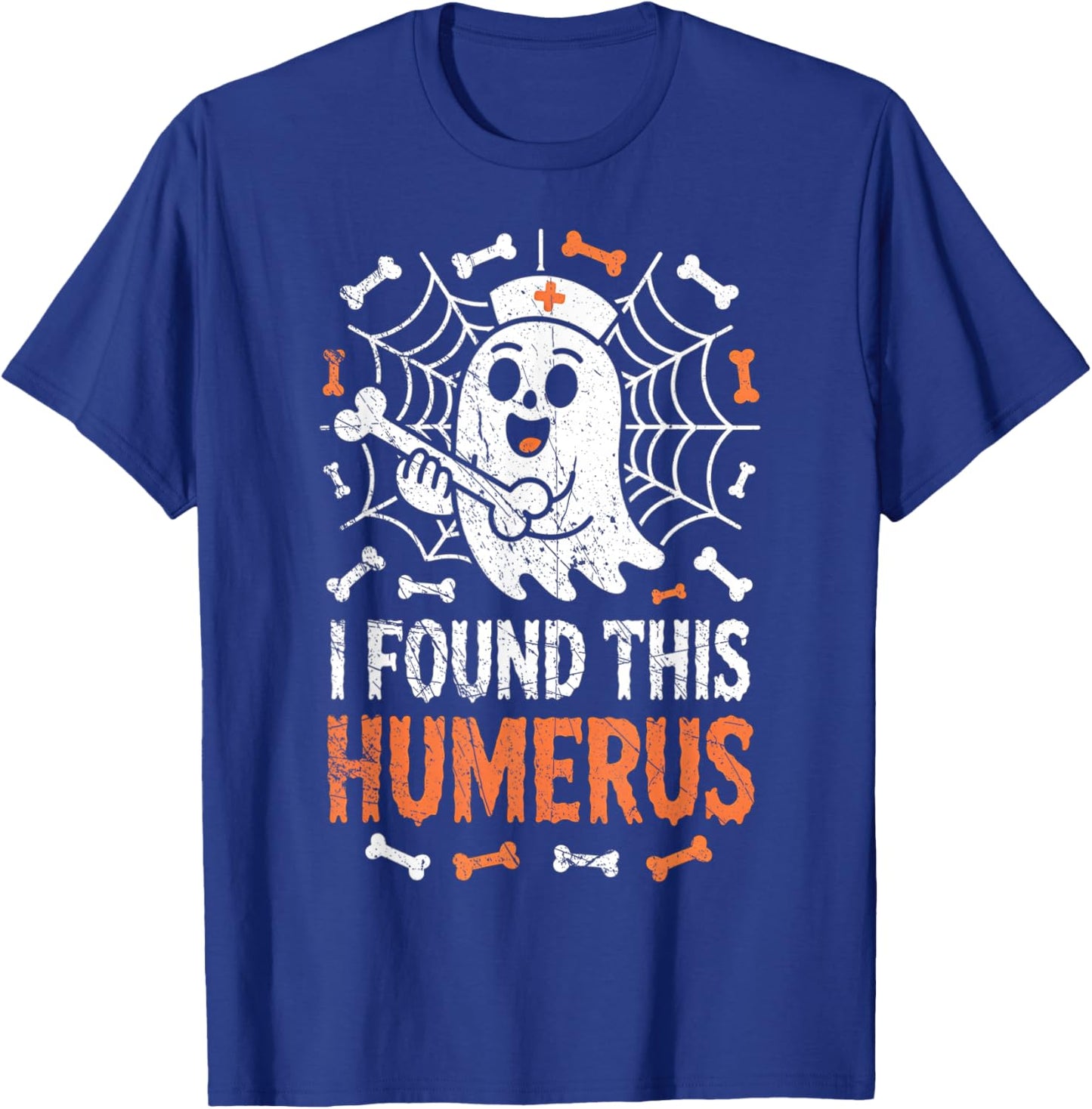 Nurses I Found This Humerus Funny Ghost Nurse Halloween T-Shirt - T-Shirt | Royal