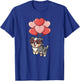 Valentines Day Heart Balloons Blue Merle Australian Shepherd T-Shirt - T-Shirt | Royal
