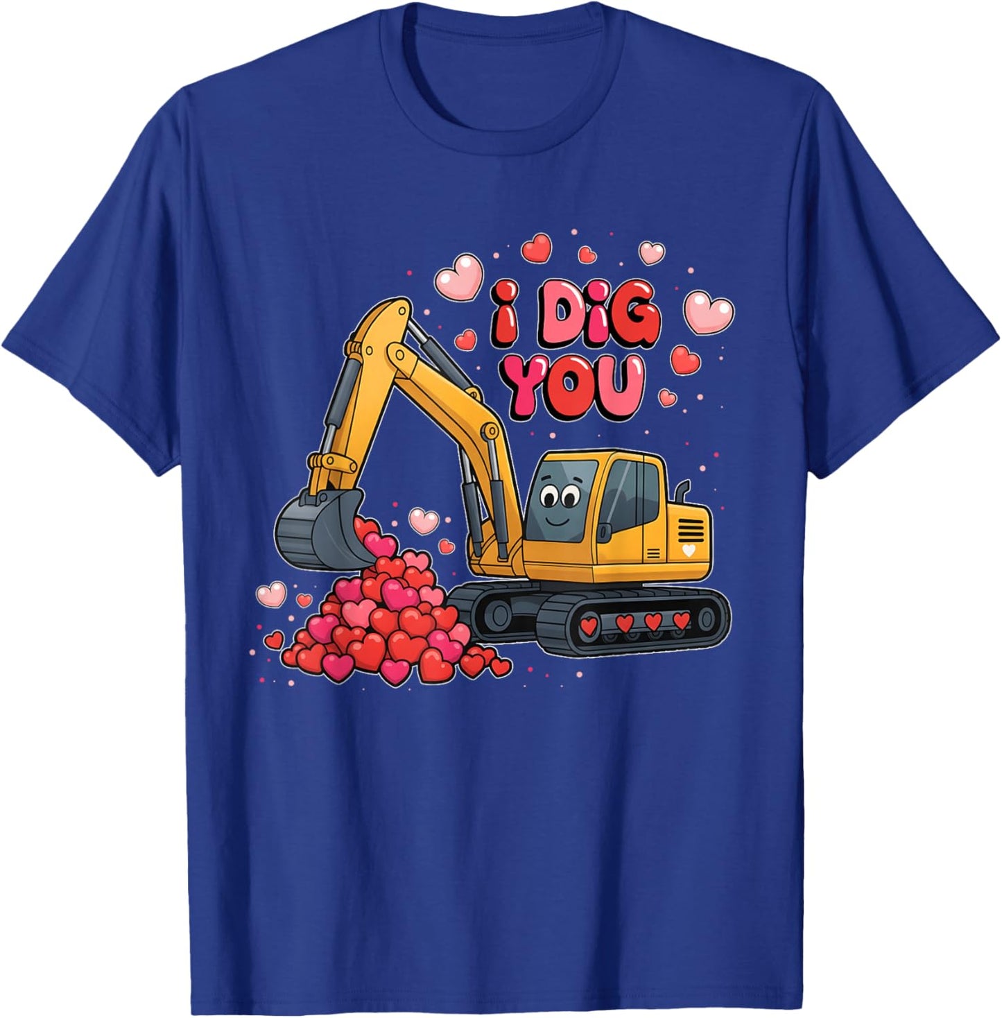 Valentine I Dig You Excavator Love Boy Men Kids Toddler T-Shirt - T-Shirt | Royal