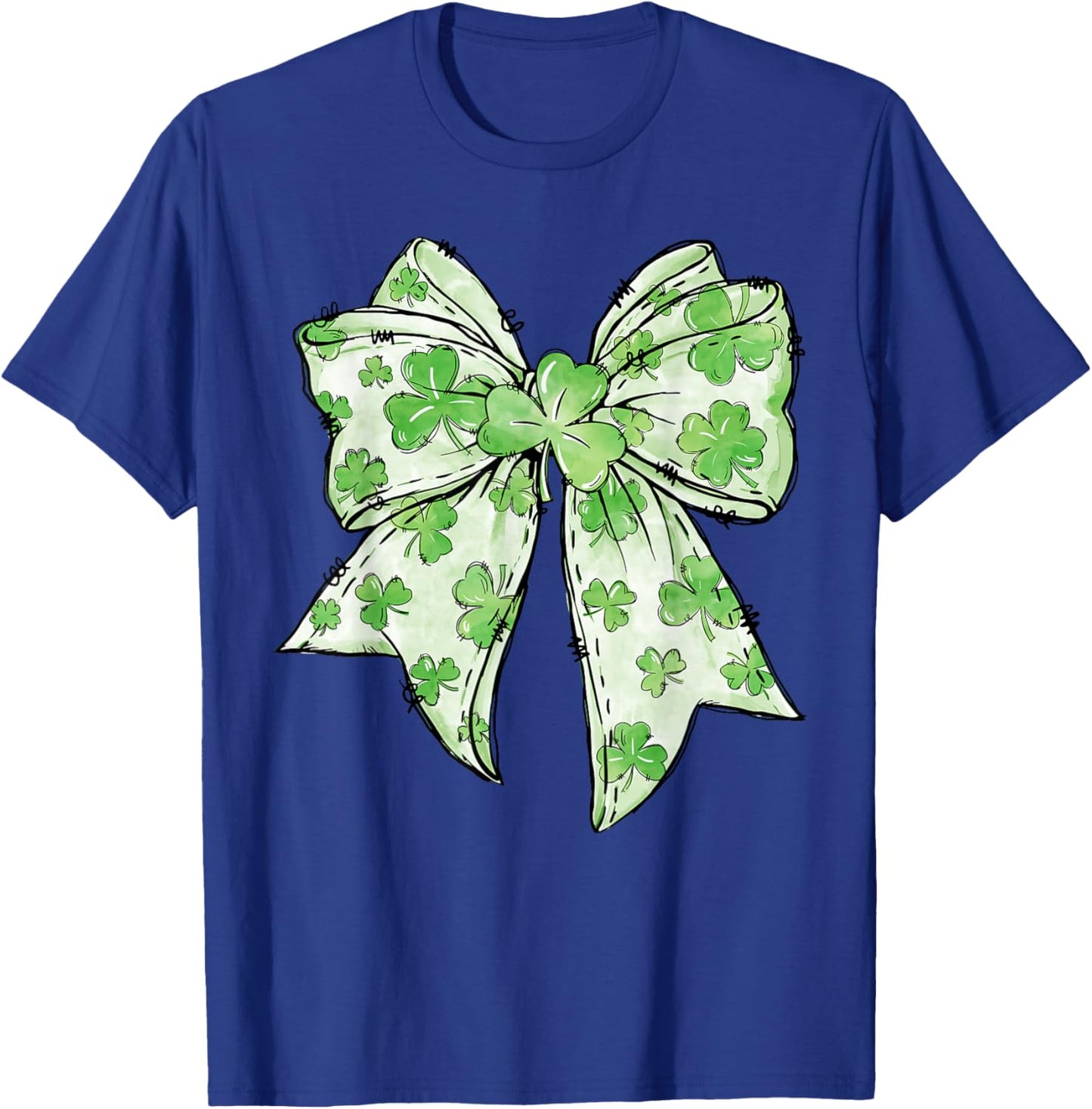Coquette Bow St.Patrick's Day Lucky Shamrock Ireland Irish T-Shirt - T-Shirt | Royal