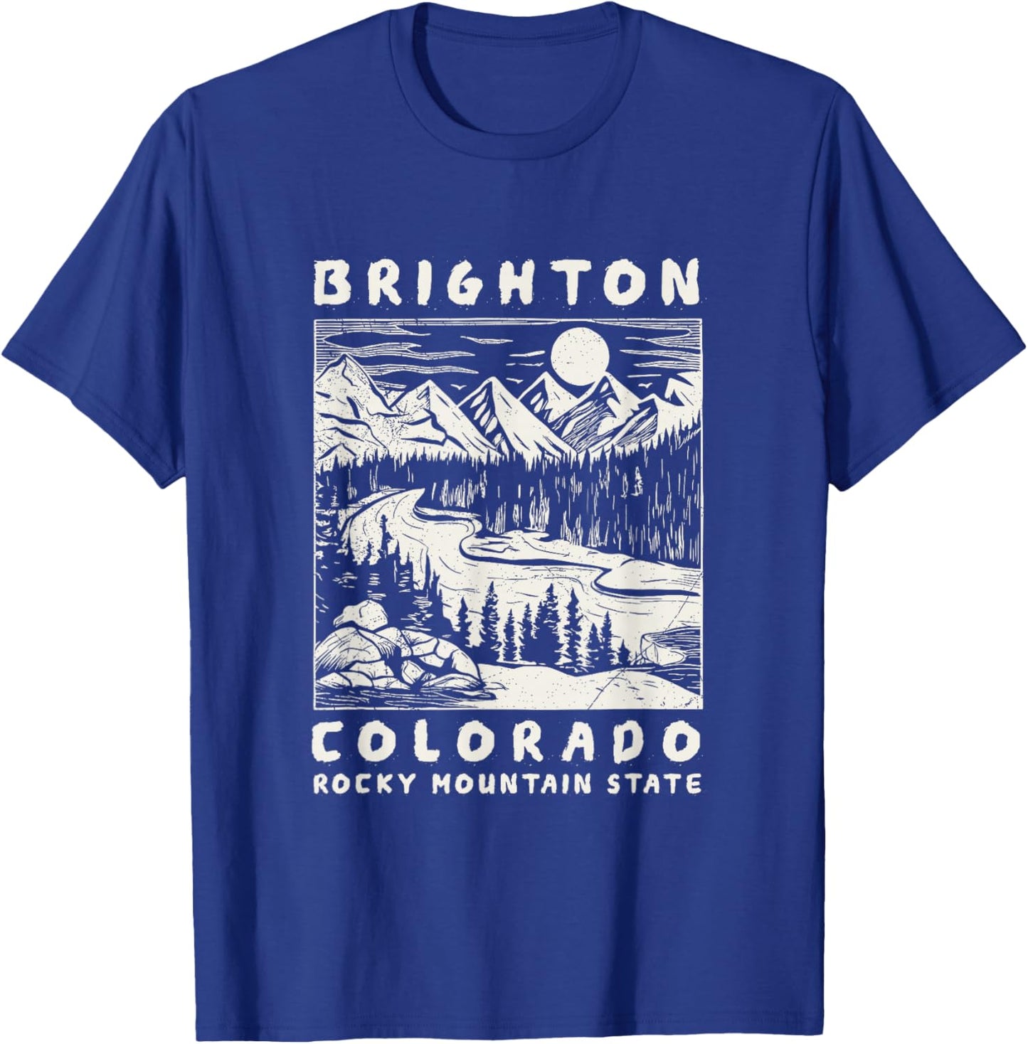 Brighton, Colorado Mountain Wildnerness Nature Design T-Shirt - T-Shirt | Royal