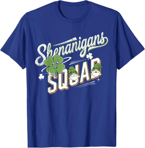 Shenanigans Squad Cute Gnome Irish Shamrock St Patrick’s Day T-Shirt - T-Shirt | Royal
