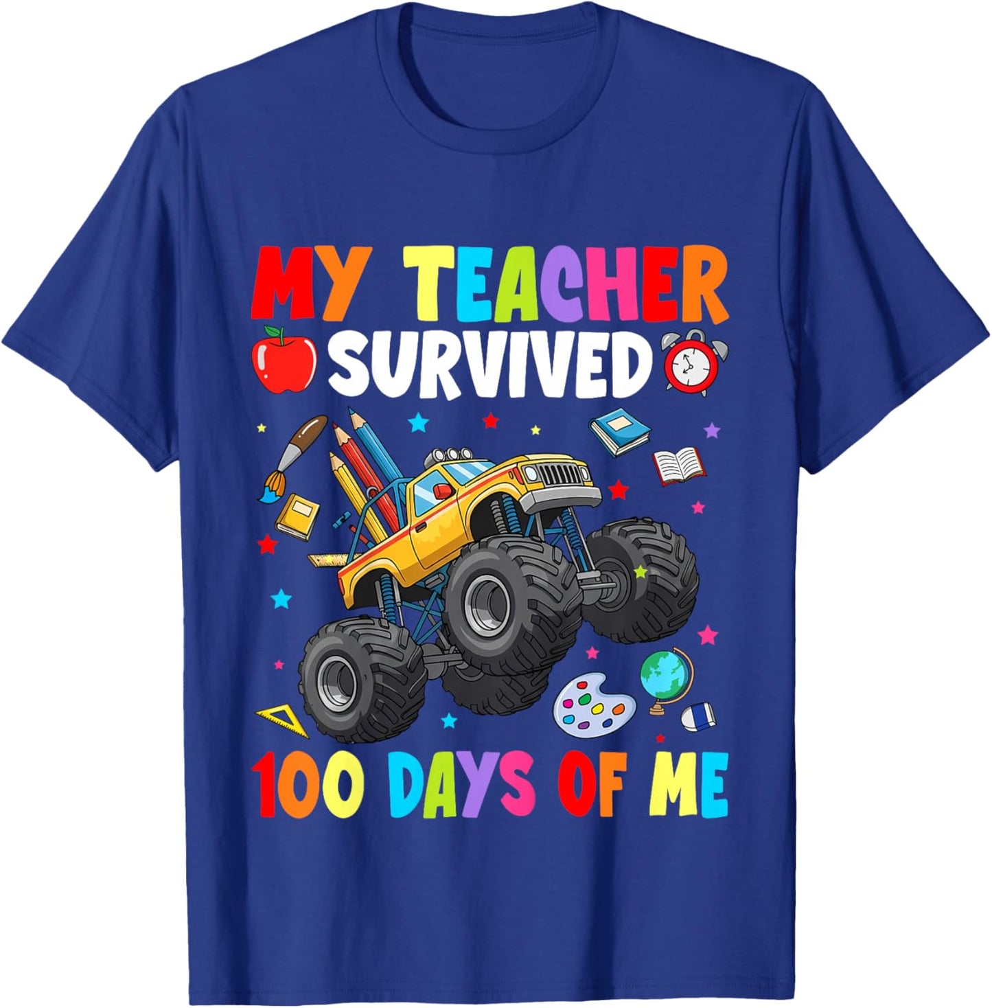 My Teacher Survived 100 Days of Me 100th Day of School Boys T-Shirt - T-Shirt | Royal