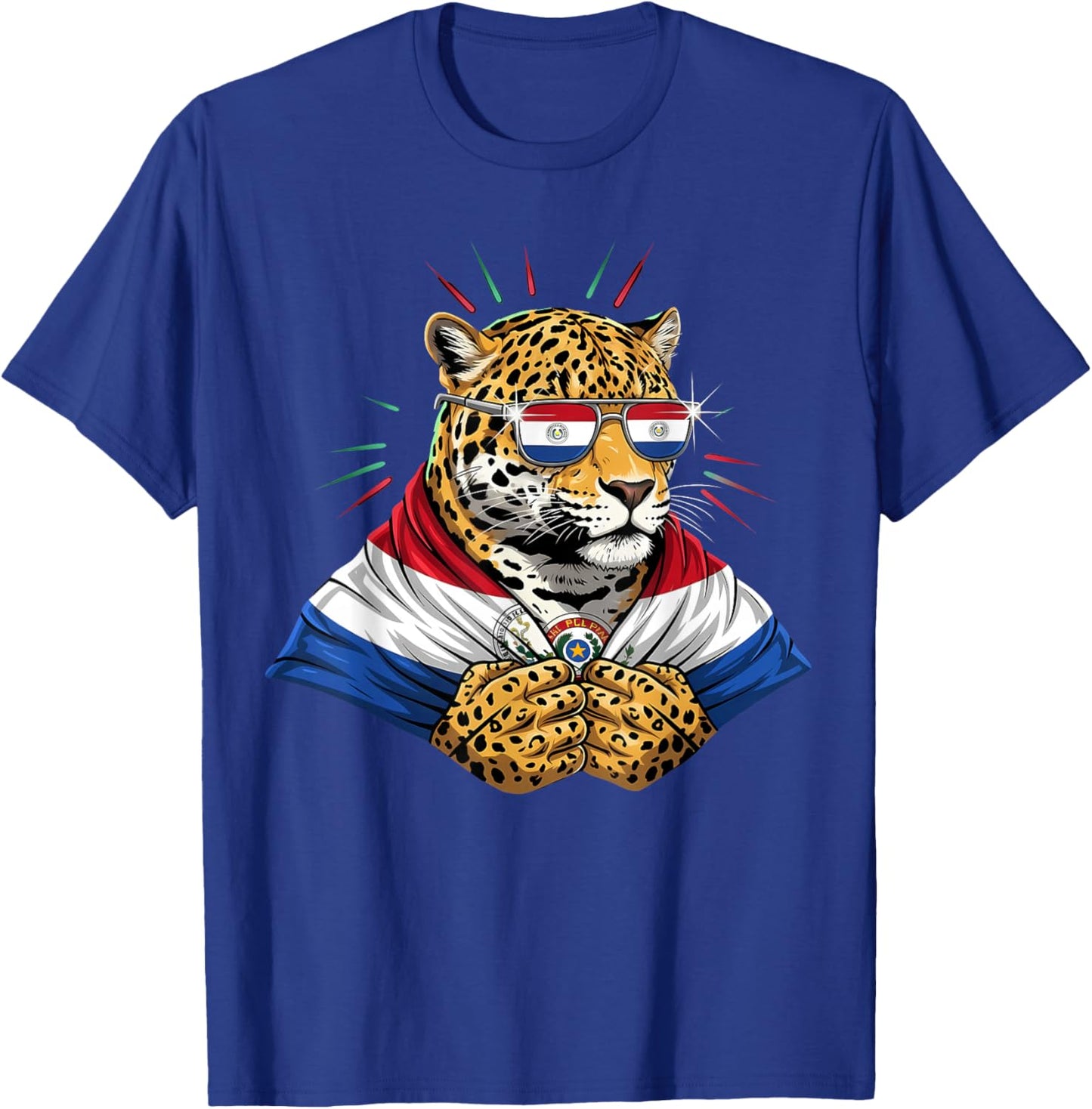 Paraguay Roots Leopard Paraguayan Flag T-Shirt - T-Shirt | Royal