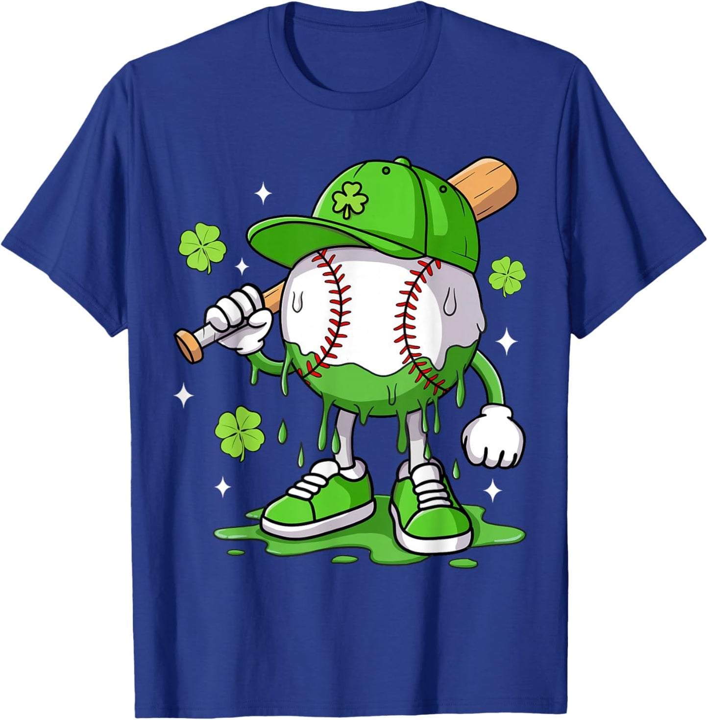 Boys Happy St Patricks Day Kids Baseball Ice Cream Drip T-Shirt - T-Shirt | Royal