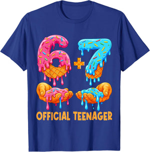 6+7 13 Year Old Official Teenager 13th Birthday Ice Cream T-Shirt - T-Shirt | Royal