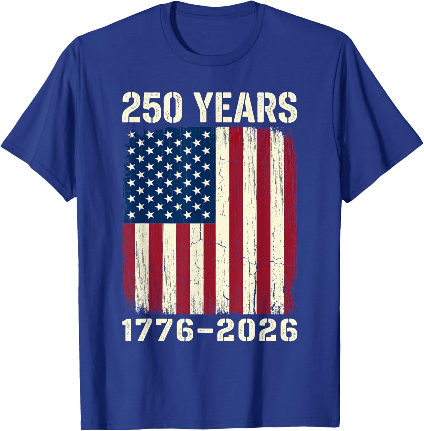 Vintage 250 Years American 1776 2026 250th USA Men Women T-Shirt - T-Shirt | Royal