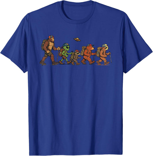Sasquatch Hiking Funny Camping T-Shirt - T-Shirt | Royal