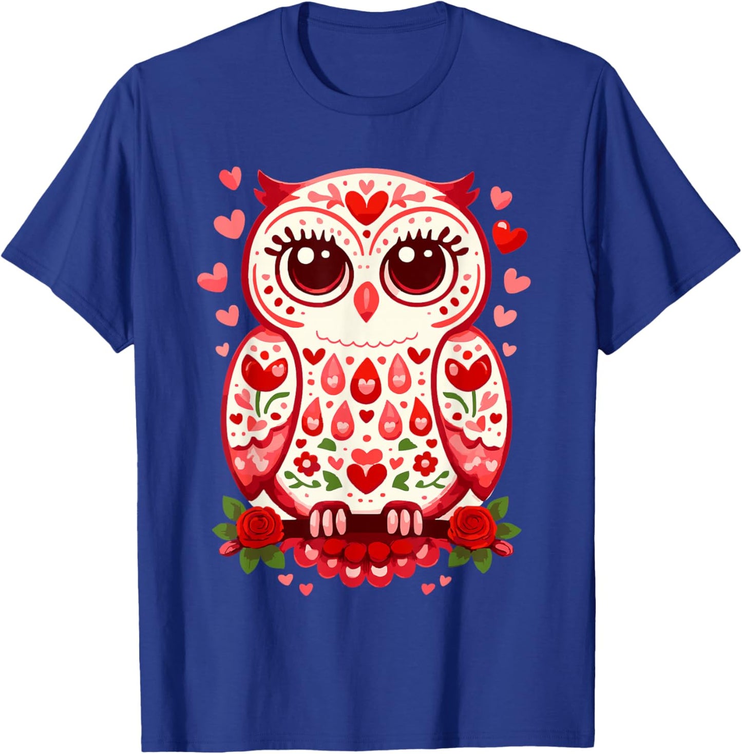 Heart Valentine Owl – Scandinavian Style Folklore T-Shirt - T-Shirt | Royal