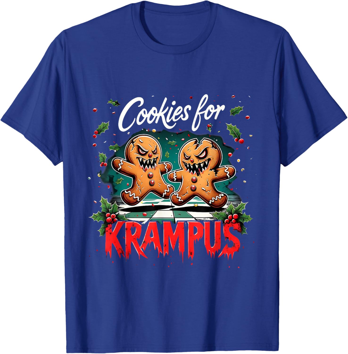 Cookies for Krampus Funny Gothic Christmas T-Shirt - T-Shirt | Royal