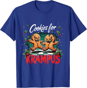 Cookies for Krampus Funny Gothic Christmas T-Shirt - T-Shirt | Royal
