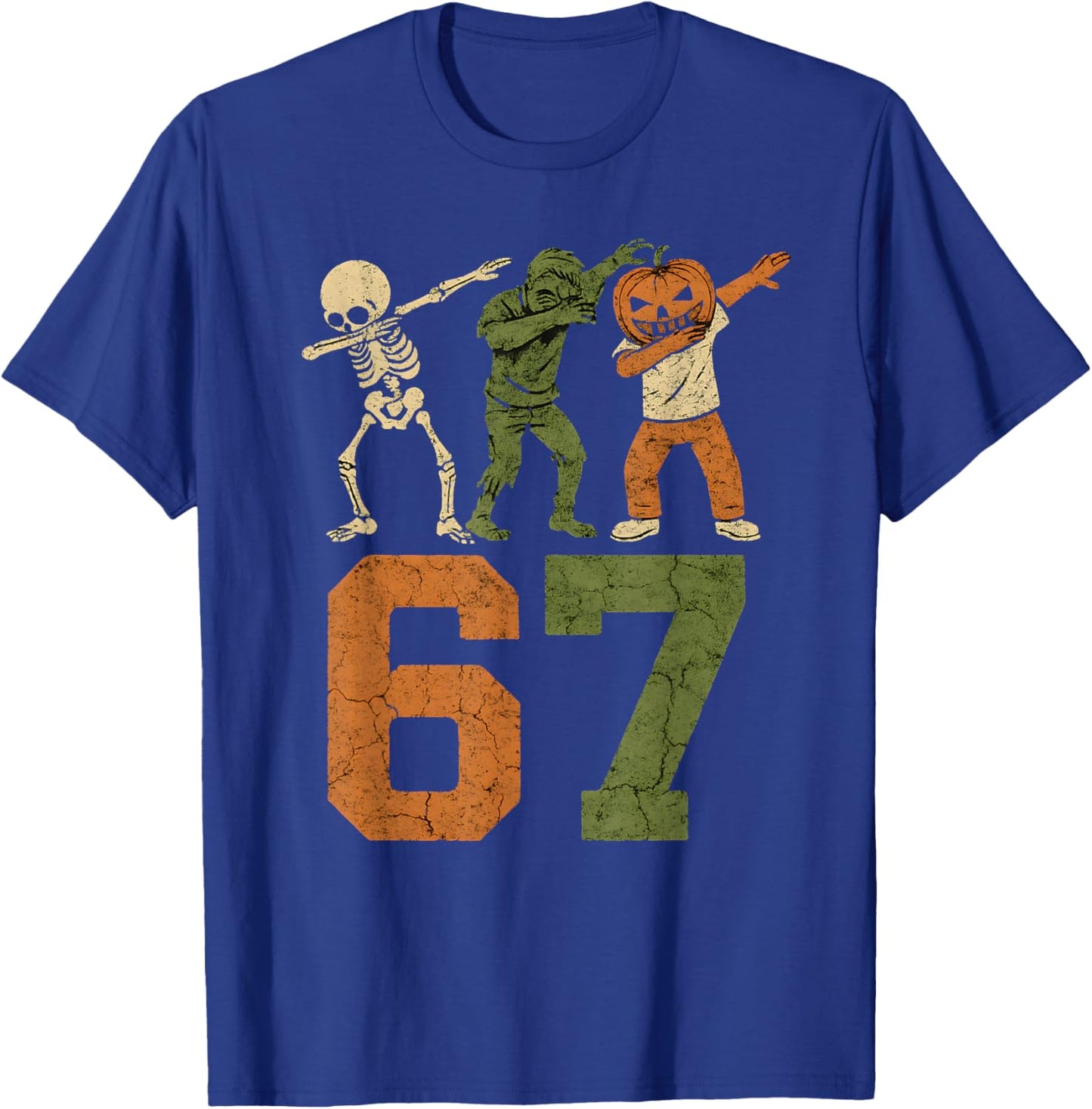 67 Meme Halloween Dabbing 6 7 Brainrot Six Seven Kids Boys T-Shirt - T-Shirt | Royal