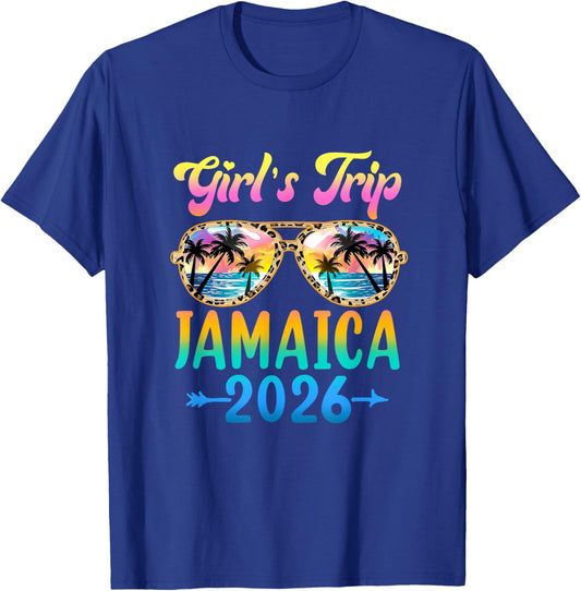 Girl's Trip Jamaica 2026 Summer Vacation Sunglasses T-Shirt - T-Shirt | Royal