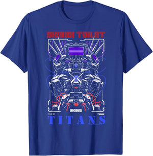 Skibidi Toilet Titans Mech Speaker Warrior T-Shirt - T-Shirt | Royal