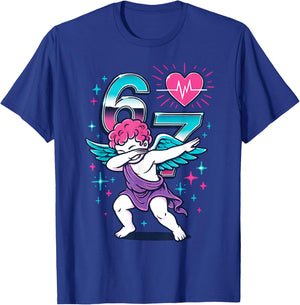 Valentines Day Dabbing Angel 67 Vday Cupid Funny Dancing T-Shirt - T-Shirt | Royal